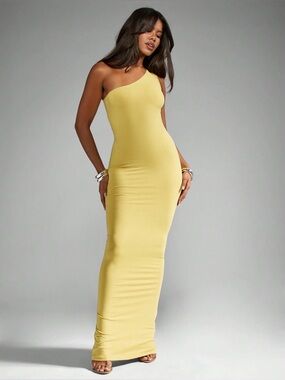 MISSGUIDED One Shoulder Bodycon Floor Length Dress